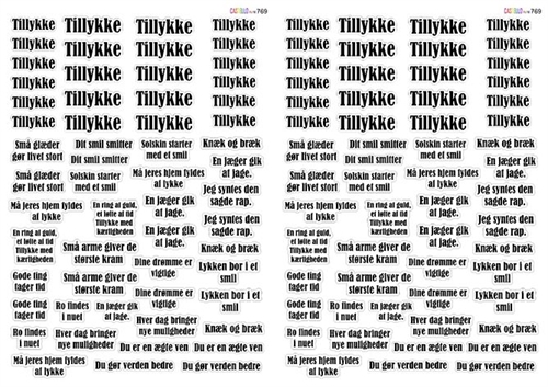 Forskellige tekster Castello papir